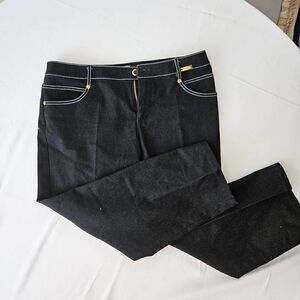 St. John Sport Black Cropped Denim Pants Size 10